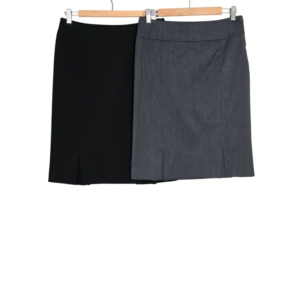 Mexx Women's Lot of 2 Tailored Pencil Skirts Black Charcoal Grey 6